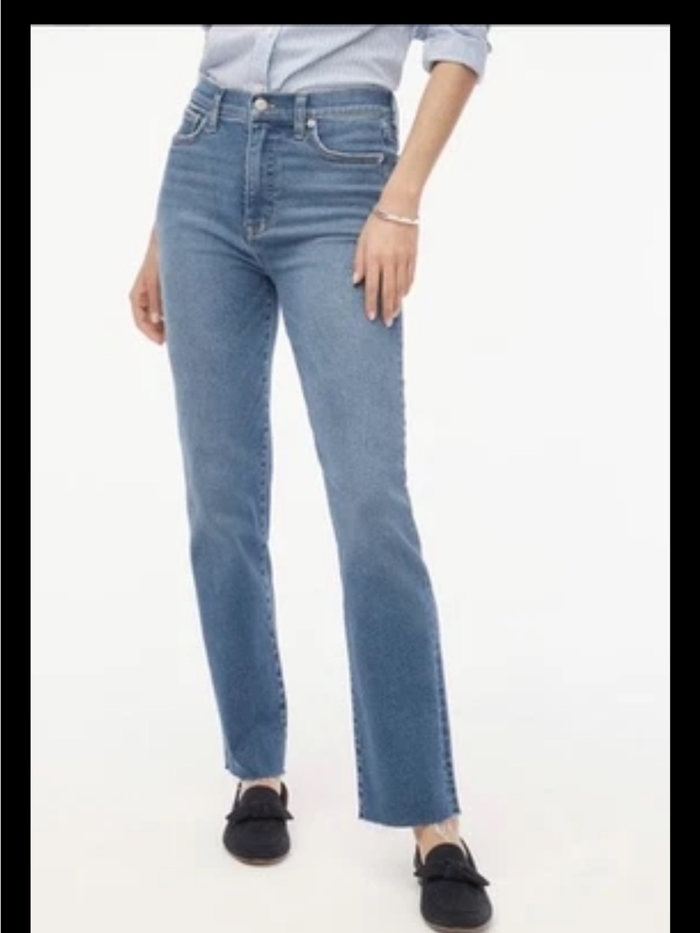 J. Crew Stovepipe High Rise Raw Hem Woman’s Jeans. Size 30.